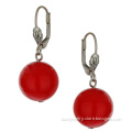Large red pearl drop earring attractive earring for women